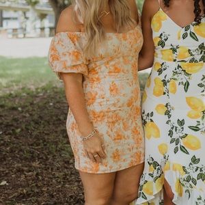 VICI dress size M linen orange floral